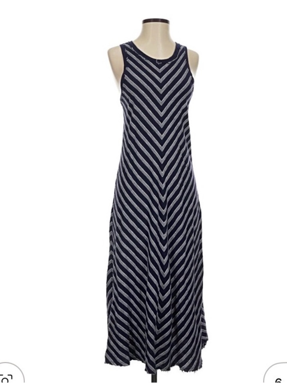GAP Navy & White Chevron Maxi Dress